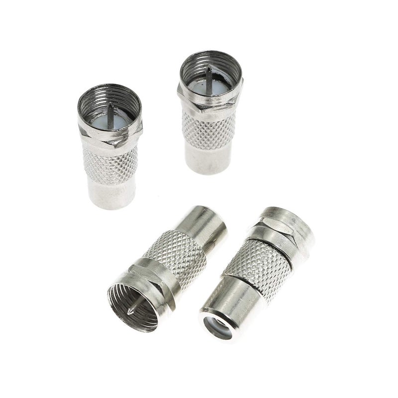 Maxmoral 4PCS F Type Male to RCA Female Connector Straight Coax Cable Adapter - Image 1